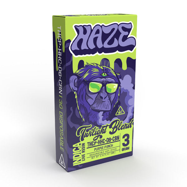 Haze Twilight Blend Live Resin Disposable Vape Purple Punch – 3 grams Indica